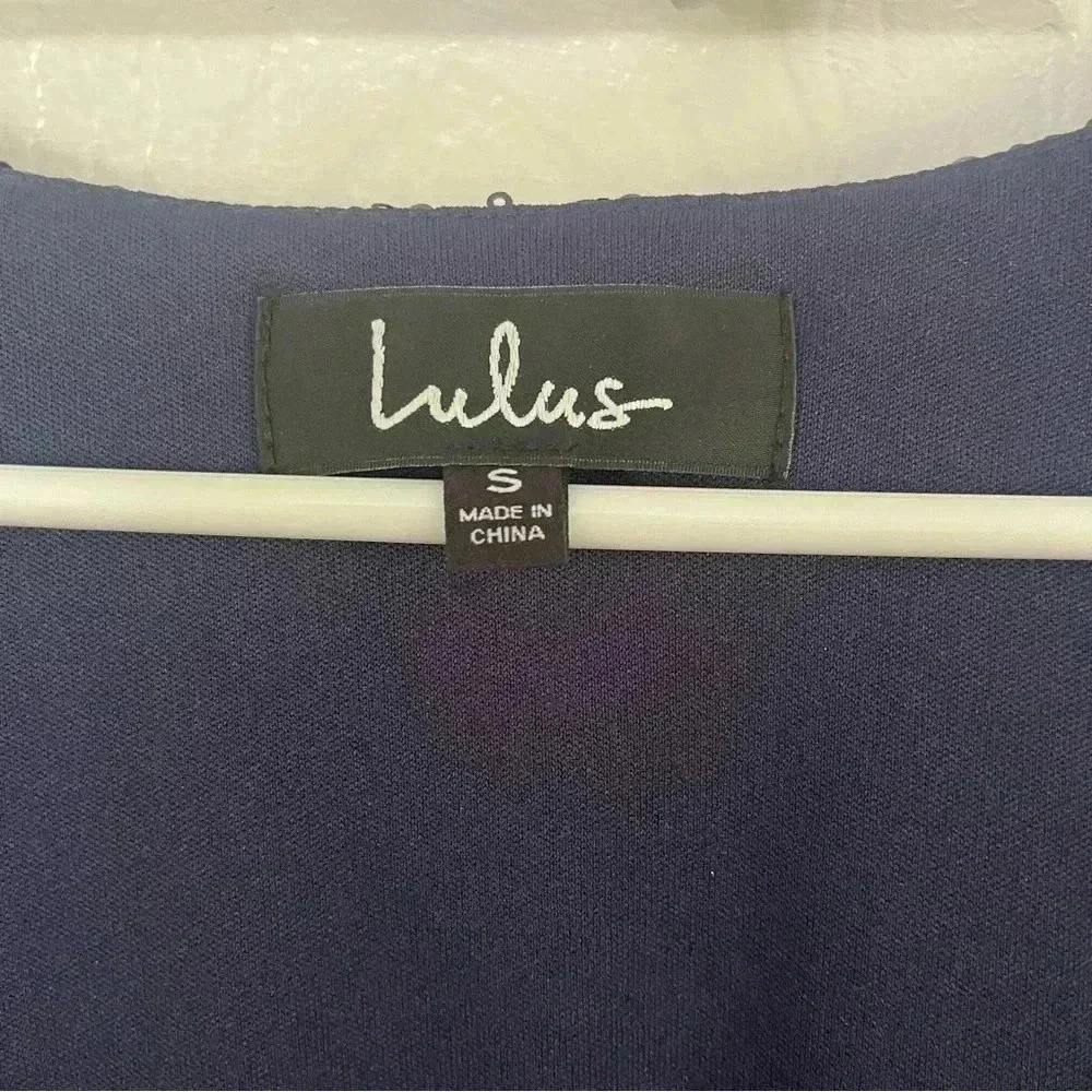 Lulu’s Sequin Shift Dress Navy Blue Size Small. Beautiful and comfortable. - Picture 8 of 11